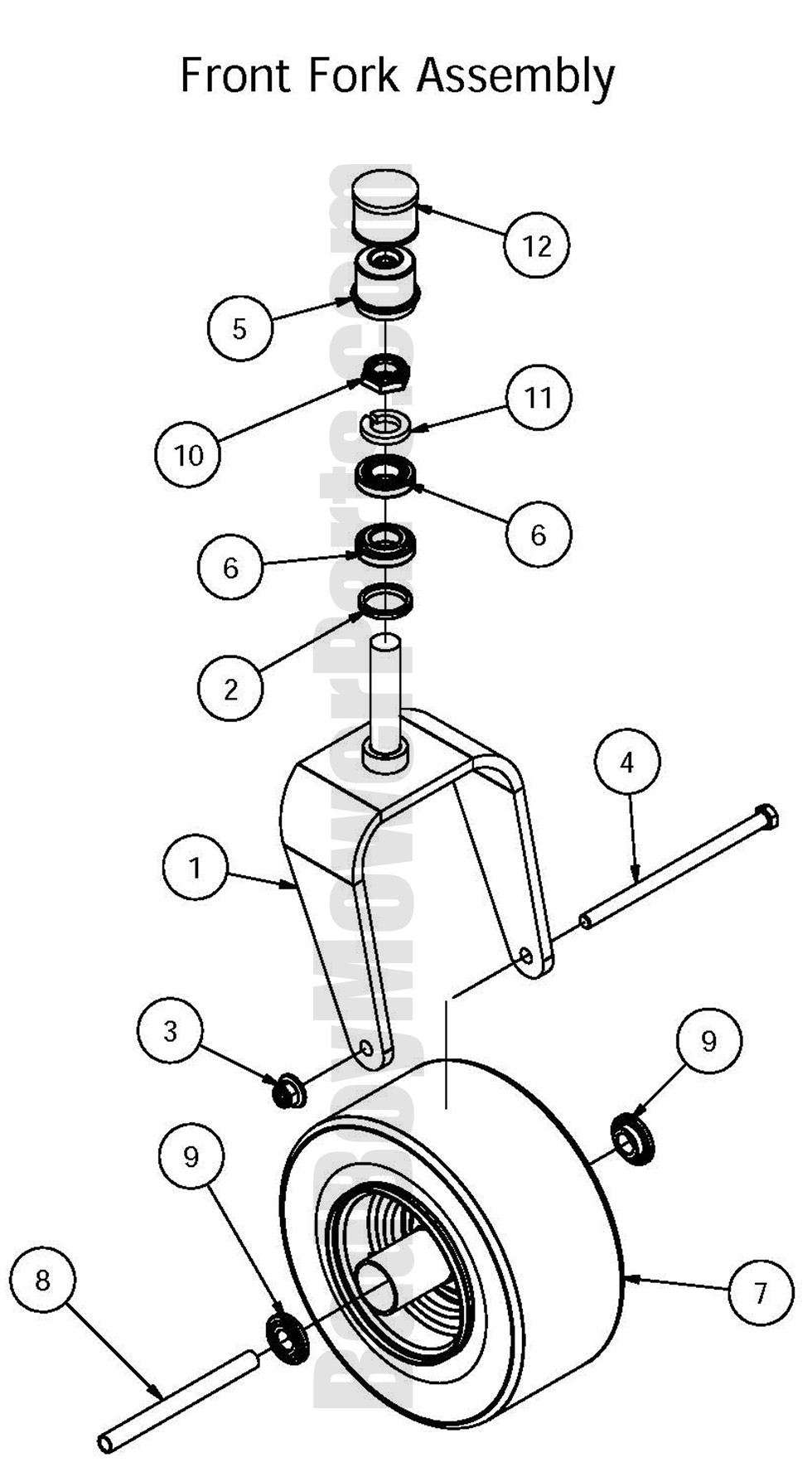 2016 Stand-On - Front Fork Assembly